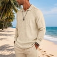 thumbnail image 6 of LWavelet Mens Linen Polo Shirt Long Sleeve Spring Fall Vacation Cotton Linen Shirt Casual Lightweight Button Collared Tops, 6 of 6