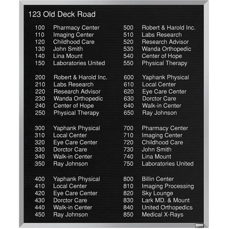 Aarco BOFD3630. Framed Letter Board Message Center