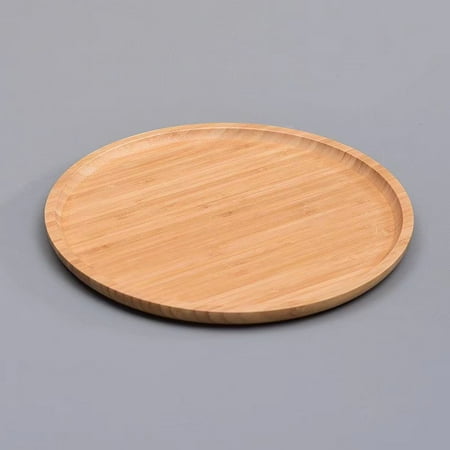 

Environmentally Friendly Round Bamboo Tray Eating Trays for Living Room Restaurants 11.81 x 11.81 x 0.78 inch