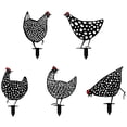 thumbnail image 3 of Paquete de 5 gallinas y gallinas, arte decorativo para jardín, decoración de pollo de la suerte, silueta de pollo, cartel de patio, país para camino de césped, acera, decoración de jardín, 3 of 8