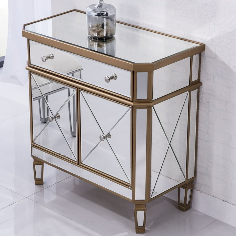 Lela 2 door mirrored accent cabinet deals