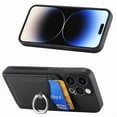 thumbnail image 3 of Carbon Fiber Patterned Case for iPhone 12 Pro Max, Wallet case with [360°Rotation Ring Kickstand] Credit Card Holder,PU Leather Shockproof Cover Women Men For iPhone 12 Pro Max, Black, 3 of 8