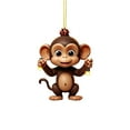 thumbnail image 1 of Christmas Tree Pendant Tree Monkey Pendant Christmas Pendant Book Stacking Ornaments Christmas Monkey Holding Christmas Acrylic Ornaments New Year Ornaments, 1 of 4