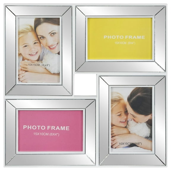 Square Collage Glass Encased Picture Frame - 14.25" - Silver