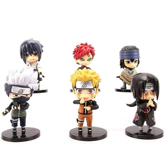6pcs Naruto Sasuke Figure Toy Gaara Kkashi Anime Doll Model