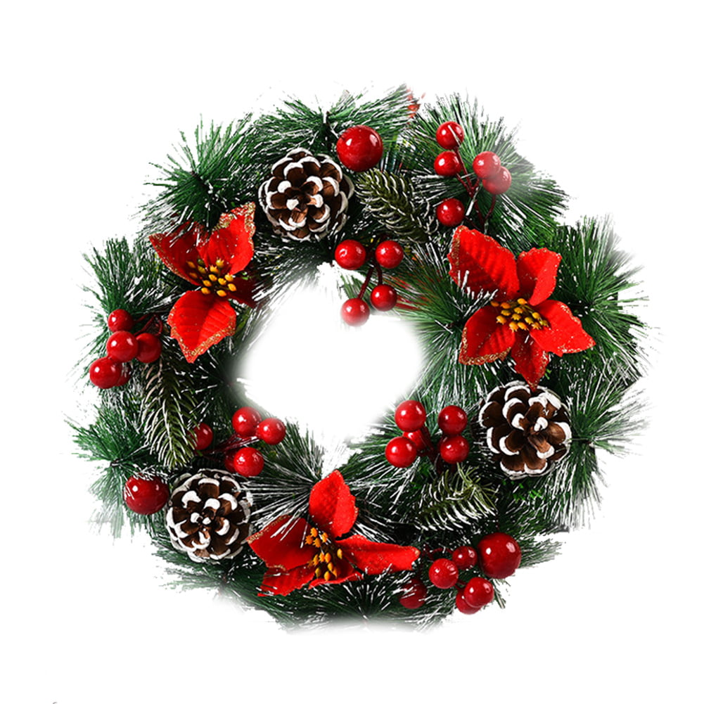 Details about   Festive Christmas Wreaths Decorative Pine Cone Door Flower Ornaments 32cm 