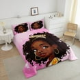 thumbnail image 5 of Black Princess Bedding Set American African Twin Size Comforter Set Glitter Pink Black Bed Comforter Sets Teen Reversible Colorful Stars Quilt Set, 5 of 6