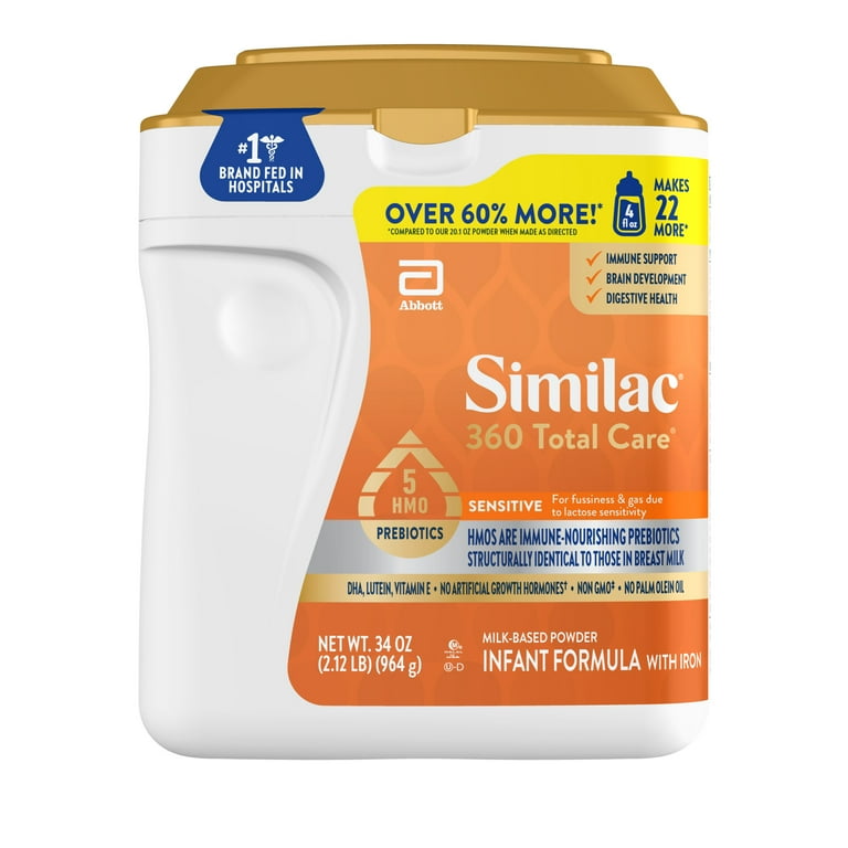 Similac 360 Total Care Sensitive Baby Formula Powder, Has HMO