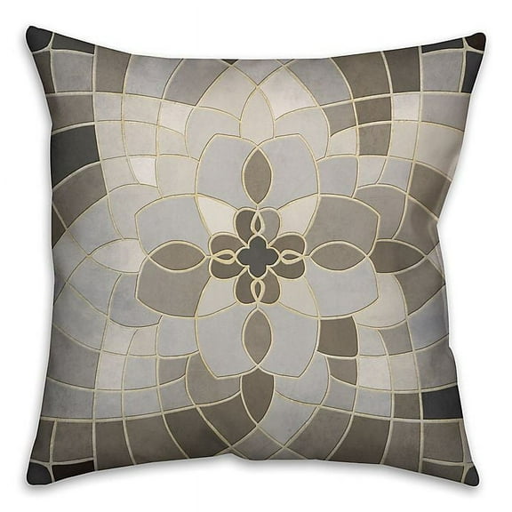 Creative Products Greige Mosaic Spun Polyester Throw Pillow - 16x16
