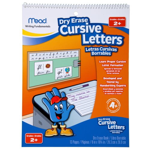 Mead Early Learning Cursive Letters Dry Erase Book