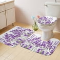 thumbnail image 2 of Purple Lavender Bath Mat 3 Piece Bathroom Rug Set, Farmhouse Pastoral Botanical Floral Non Slip Bath Rug Contour Mat and Toilet Lid Cover, Absorbent Shower Mats Soft Bath Rugs and Mats Sets, 2 of 8