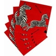 thumbnail image 4 of Caspari Entertaining Cocktail Napkins, Zebras Red, Pack of 20, 4 of 8