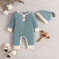 thumbnail image 2 of Amvlyk Rompers for Toddler Outfits Soft Fashion Newborn Clothes Spring Casual Long Sleeve Jumpsuits Solid Color Two Piece Sets Bodysuits for Infant Baby Boy Girl, 2 of 4