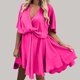 thumbnail image 4 of Vestido de suéter con cuello en V de manga corta sólida de moda de verano para mujer Pompotops ghjkhdj17411, 4 of 7