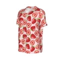 thumbnail image 2 of Rocae Cute Strawberry for Breathable Men's Baseball T-Shirt Fashionable Casual Baseball Jersey, Moisture-wicking Sportswear 3X-Large, 2 of 9