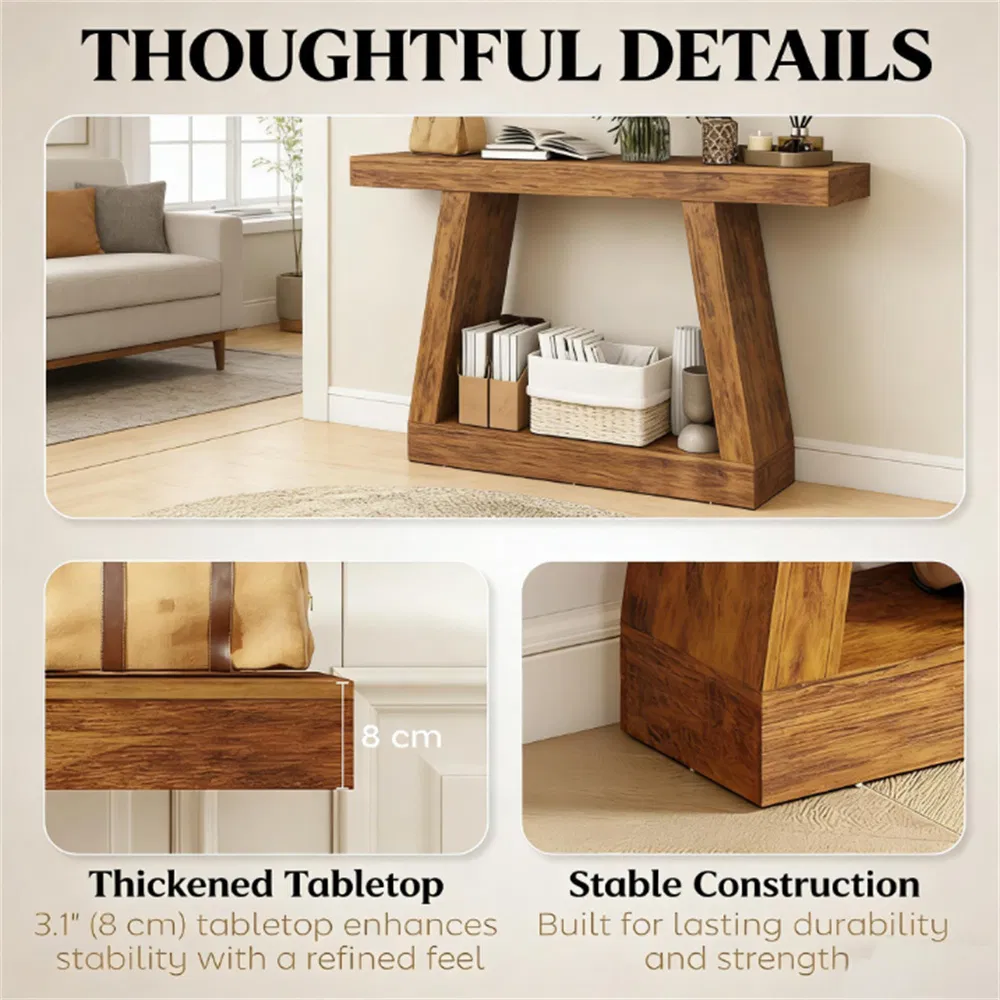 Dark Brown Console Table with Storage, Entryway Table Narrow Sofa Table for Hallway Lobby Living Room Entrance
