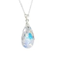 thumbnail image 2 of Juego de aretes y cadena con dije en forma de hoja, plata mexicana ley .925, Aurora Boreal., 2 of 5