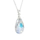 thumbnail image 2 of Juego de aretes y cadena con dije en forma de hoja, plata mexicana ley .925, Aurora Boreal., 2 of 5