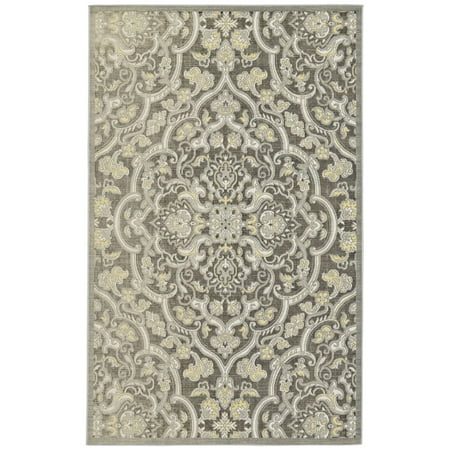 Okara Contemporary Transitional Rug, Gray/Lemon, 8ft x 11ft Area Rug