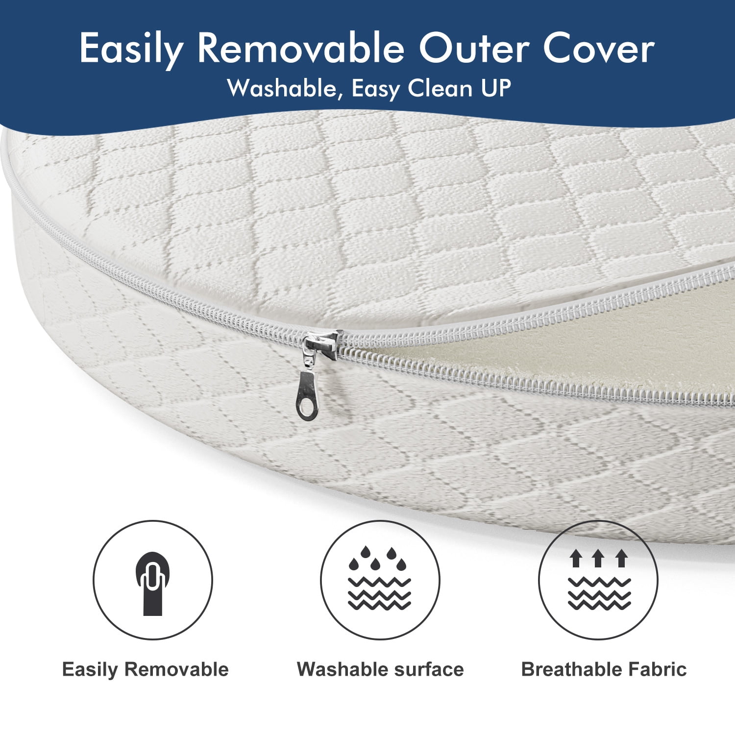 Baby Bassinet Cradle Mattress Oval 15" x 30" Foam Waterproof Padded Design