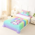 thumbnail image 5 of Erosebridal Cute Rainbow Unicorn Twin Sheet Sets,Watercolor Alphabet D Girls Personalized Gifts Bedding For Kids 3 Pieces, 5 of 6