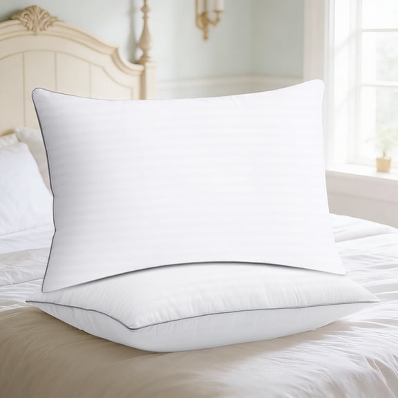 Vccoem Pillows Queen Size Set of 2, Bed Pillows for Side, Back and Stomach Sleepers, Super Soft Down Alternative Filling, Luxury Fluffy Hotel Quality and Machine Washable, 28 x 18 inches