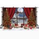 thumbnail image 1 of Mocsicka-telón de fondo de Navidad para niños, árbol de Navidad, corona de ventana, bosque de invierno, Fondo de fotografía para estudio fotográfico, 1 of 4
