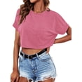 thumbnail image 5 of Sherrylily Women Crop Top Casual Crewneck T-Shirts Loose Fashion Tee with Pockets S-2XL, 5 of 7