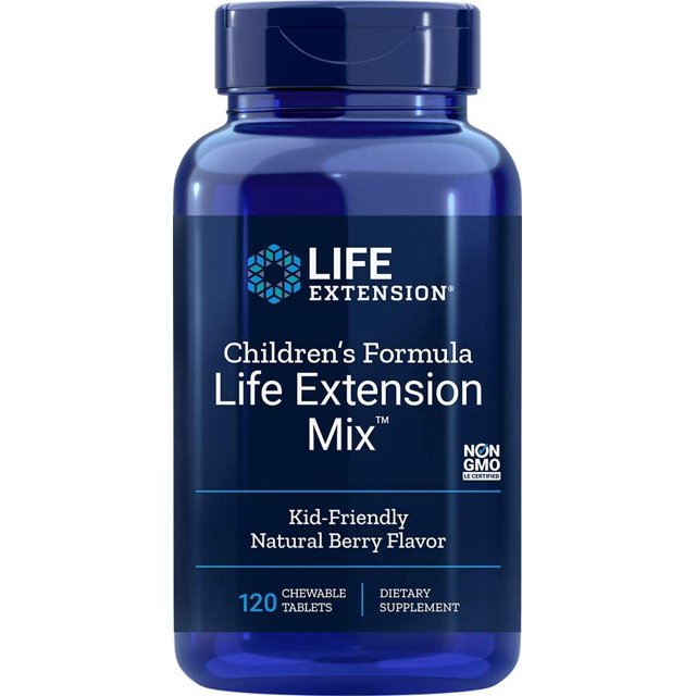 Suplemento Mezcla de Fórmula para Niños Sabor a Bayas Naturales 120 Tabletas Masticables Life Extension LES-5453535