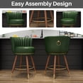 24" Bar Stools Set of 2, Counter Height Bar Stools with Curved Back ...