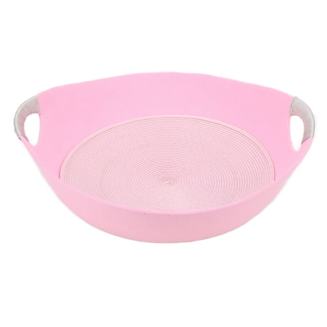 Cama para mascotas, caseta de fieltro para todas las estaciones con tapete de cuerda de cáñamo para gatitos y cerditos (rosa)