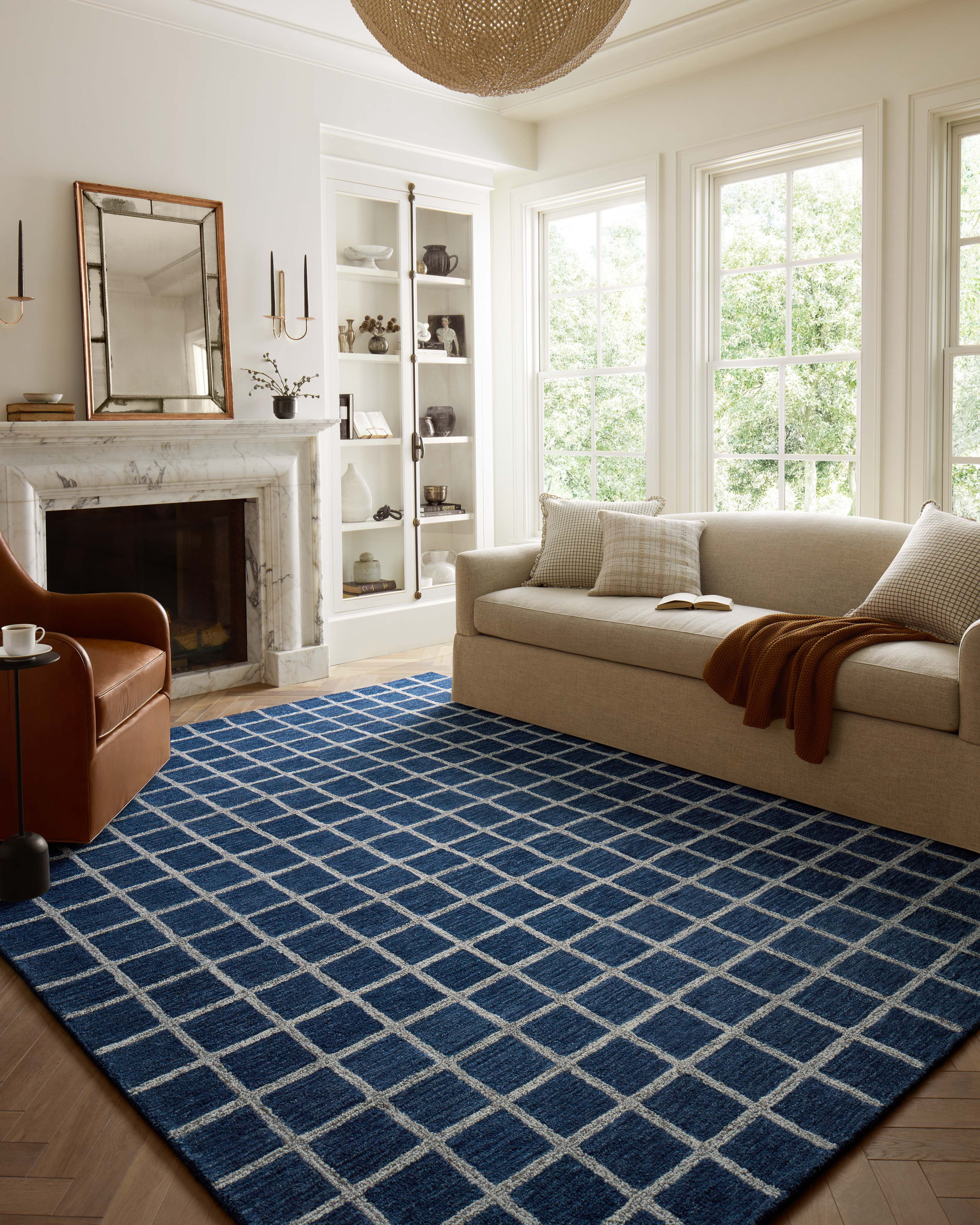 Chris Loves Julia x Loloi Polly Navy / Silver 2'-6" x 9'-9" Runner Rug