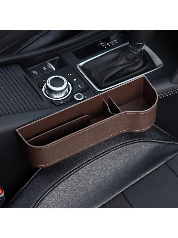  IOKONE Coin Side Pocket Console Side Pocket Leather Cover Car  Cup Holder Auto Front Seat Organizer Cell Mobile Phone Holder (Black) :  Automotive