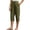 Army Green, variant on Women Casual Capri Pants with Pockets Cozy Loose Straight Leg Summer Capris Pull On Elastic Waist Button Cropped Trousers Army Green 3XL