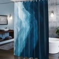 thumbnail image 6 of Ocean Blue Gradient Shower Curtain, Wave Beach Coastal Waterproof Shower Curtain Set with 12 Hooks Lightweight Bath Curtains Fabric Bathroom Decor 72x78 Inches, 6 of 9