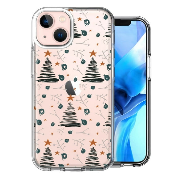 MUNDAZE Apple iPhone 14 Plus Christmas Tree Scribbles Design Double Layer Phone Case Cover