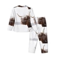 thumbnail image 2 of Goofa Yak Printed Women’s 2 Piece Pajama Set Super,Pajamas Women's Long Sleeve Sleepwear Soft Button Down Loungewear Pjs Lounge Set Nightwear-, 2 of 9
