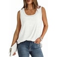 thumbnail image 2 of Summer Tank Tops for Women Loose Soft Cotton Solid Gym Vest Casual Sleeveless Round Neck Tops Lightweight Sports Vests Tops for Ladies Plus Size Blouses, 2 of 3