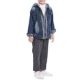 thumbnail image 4 of Mercatoo Kids Hooded Denim Jacket Boys Girls Basic Jean Coat Zipper up Coat Outerwear Spring Long Sleeve Jacket Tops, 4 of 5