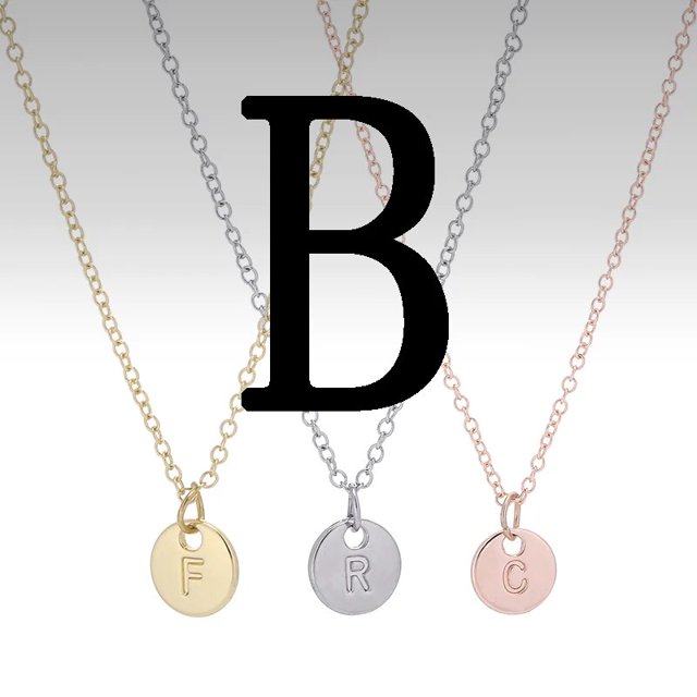 Bupoey-collar con colgante de 26 letras para hombre y mujer, colgante con iniciales originales de Color plateado, amistad