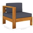 thumbnail image 5 of vidaXL Middle Sofa with 1 Armrest Dark Grey Solid Acacia Wood, 5 of 5
