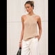 thumbnail image 4 of Blusa Informal de Verano para Mujer, de Punto, Sin Mangas, con Cuello Halter Cruzado y Color Liso. Albaricoque L, 4 of 8