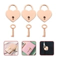 thumbnail image 2 of MasteelfCA 3 Sets Heart Shaped Small Padlock Keyed Mini Love Locks for Storage Box Diary Book, 2 of 8
