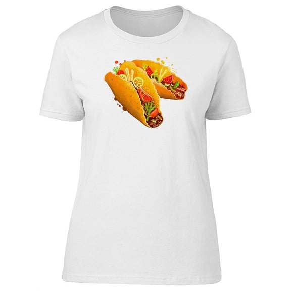 Cool Mexican Tacos Doodle T-Shirt Women -Image by Shutterstock, Female x-Large