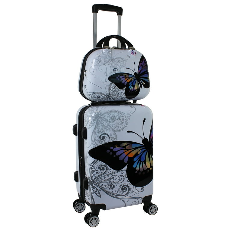 World Traveler Butterfly 4 Piece Hardside Spinner Luggage Set