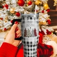 thumbnail image 2 of 40 oz Christmas Tumblers with Handle and Straw, Christmas Tree Buffalo 40oz Stainless Steel Vacuum Insulated Travel Coffee Mug Cup Water Bottle, Christmas Decor Stuff Accessories Gifts for Women, 2 of 7