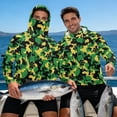 thumbnail image 7 of SEANATIVE UV Protection Fishing Hoodie for Men Long Sleeve Outdoor Fishing Shirt with Hood Lightweight Breathable Hiking Tops Running Camping Sun T-Shirt, XL, Flower Camo Green Yellow Black, 7 of 7