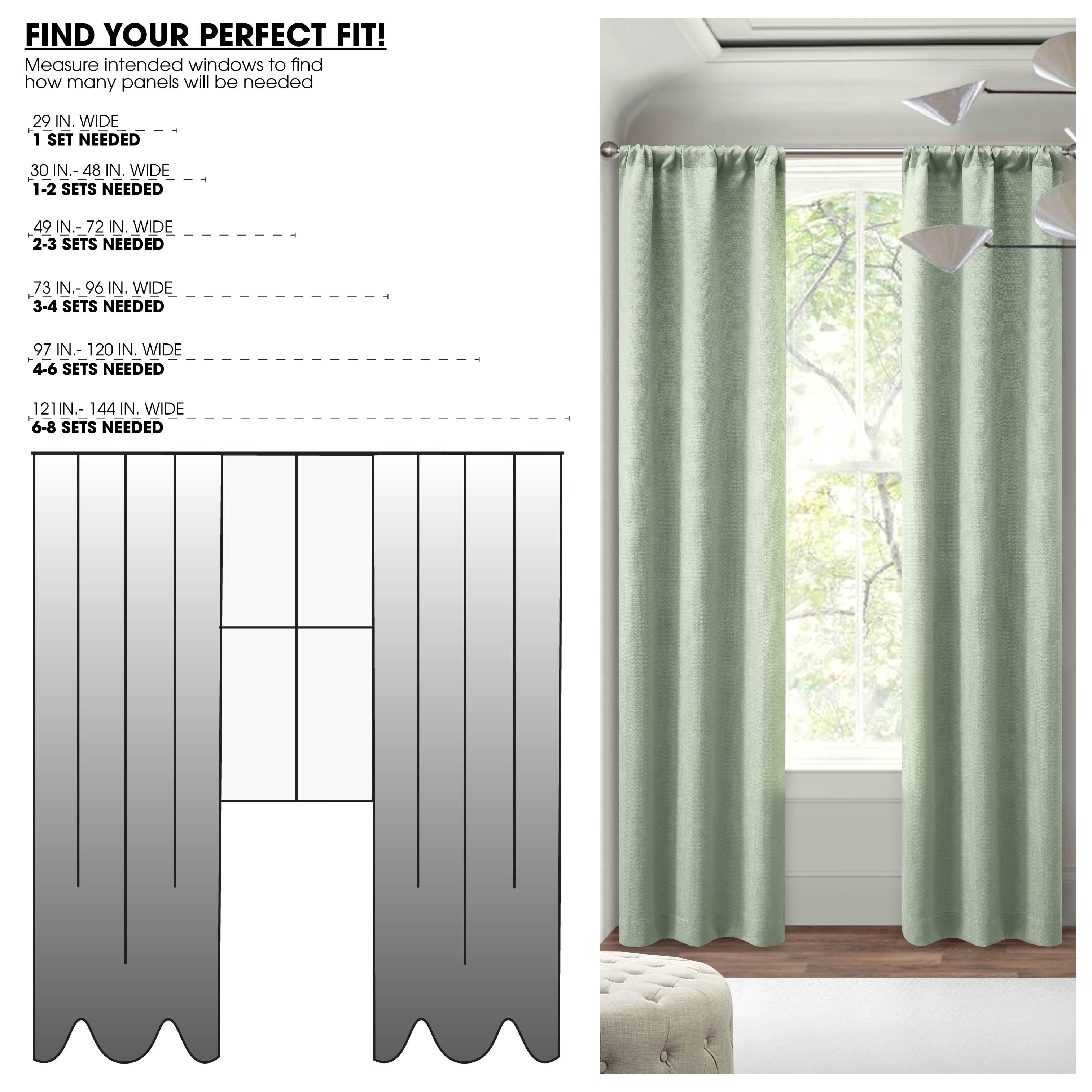 Mainstays 4 of a Kind Blackout Curtain Panels, Set of 4, Soft Sea, 28" W x 63" L