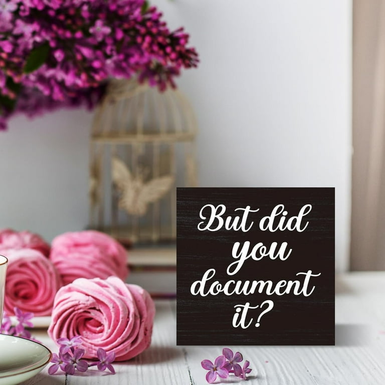 "But Did You Document It?" Acrylic Desk Sign - Pink Office Decor For Boss, HR, Coworkers
