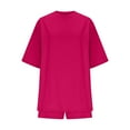 thumbnail image 6 of Moxiu Two Piece Outfits for Women Lounge Set Summer Casual Oversized Tshirts Biker Shorts Matching Airport Travel Loungewear 2025 Hot Pink,XXXXL, 6 of 8